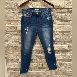Tommy Hilfiger Dark Blue Distressed Skinny Jeans,‎ soft and stretchy size 6